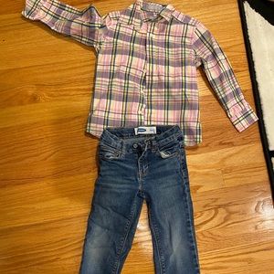 long sleeve button up and jeans bundle